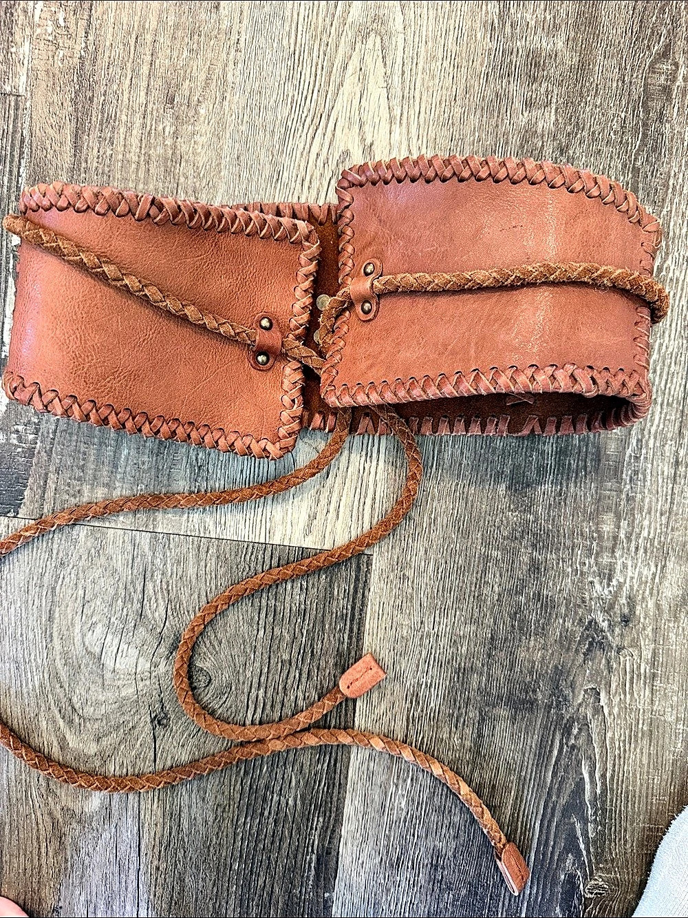 Free people Brown Leather-Style Wrap Belt